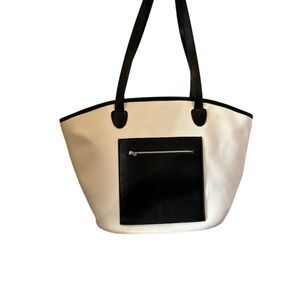 Abercrombie & Fitch Black and Cream Tote Bag